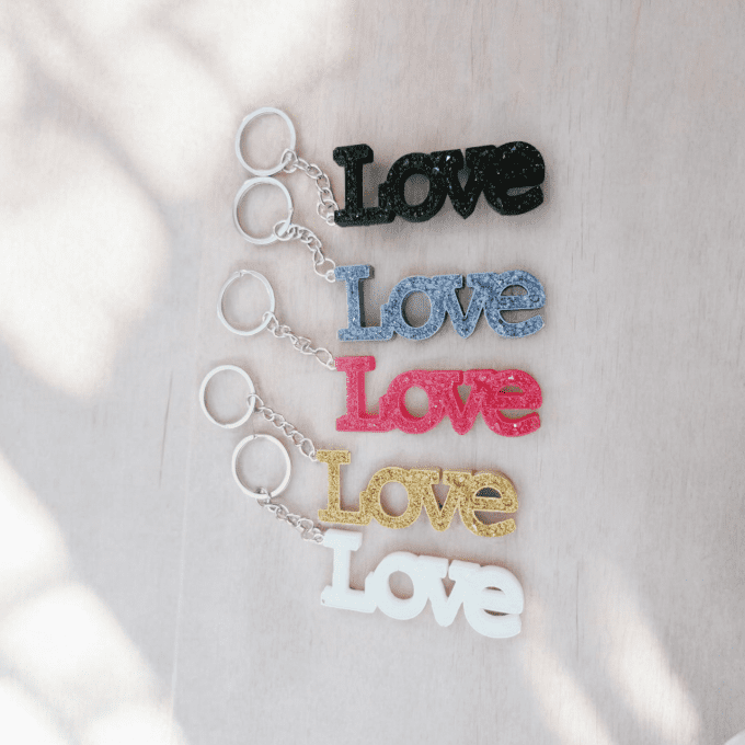 Porte-clés Love - Effet Diamant